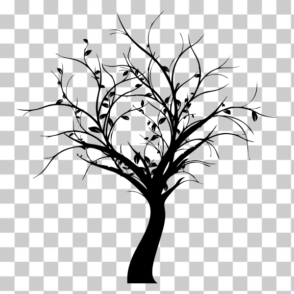 Free: SVG Delicate Tree Silhouette - nohat.cc
