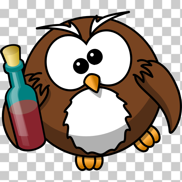 SVG Drunk owl vector drawing