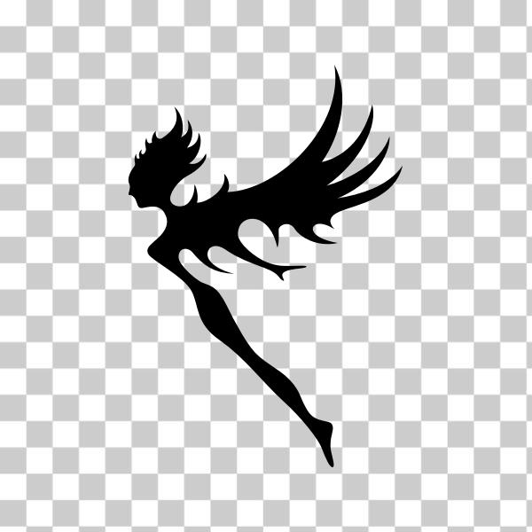 SVG Fairy silhouette vector drawing