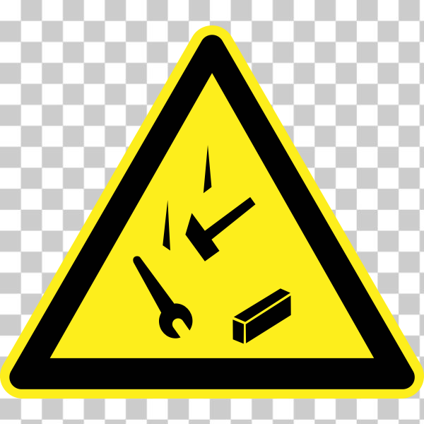 SVG Falling tools hazard warning sign vector image