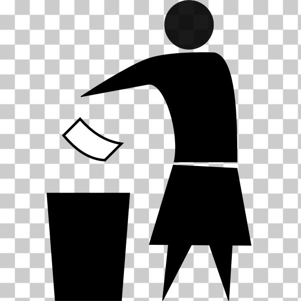 SVG Female rubbish bin sign vector graphics