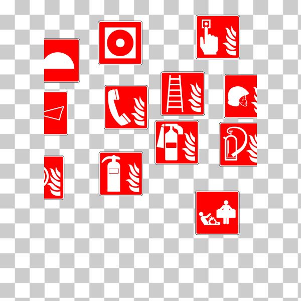 SVG Fire fighting warning signs vector image