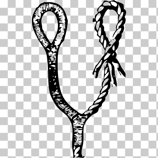 SVG Fork and lashing eyes marine knot vector drawing