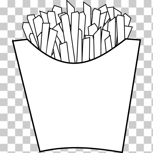 SVG French fries line art vector graphics