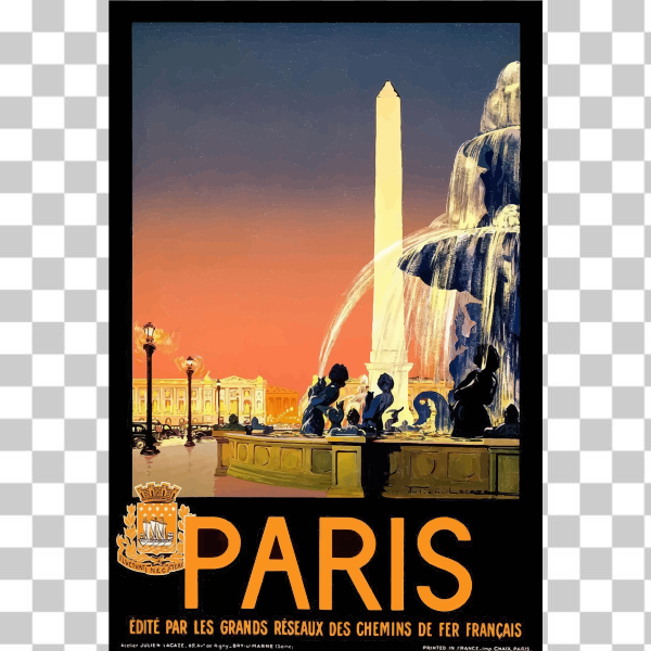 SVG French vintage travel poster