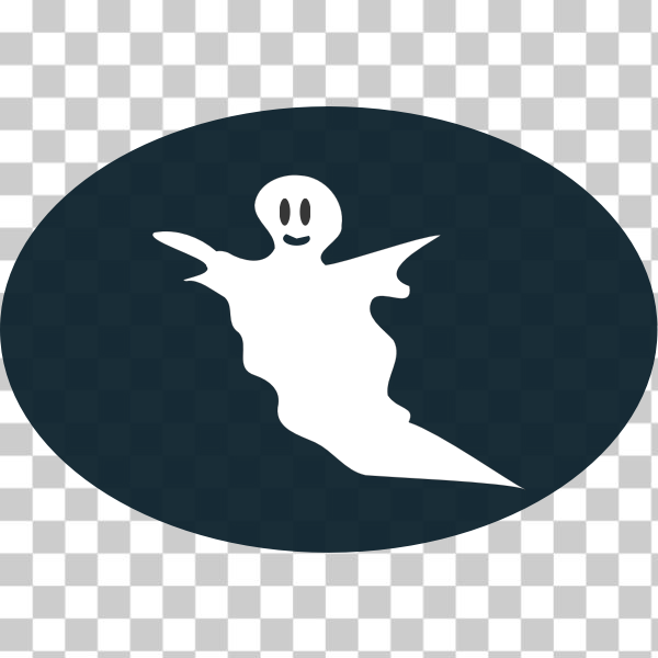SVG Ghost in oval silhouette vector image