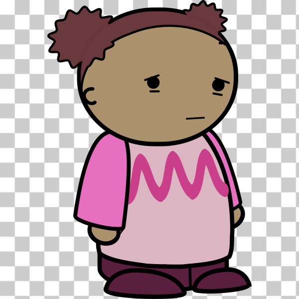 SVG Girl with sad face
