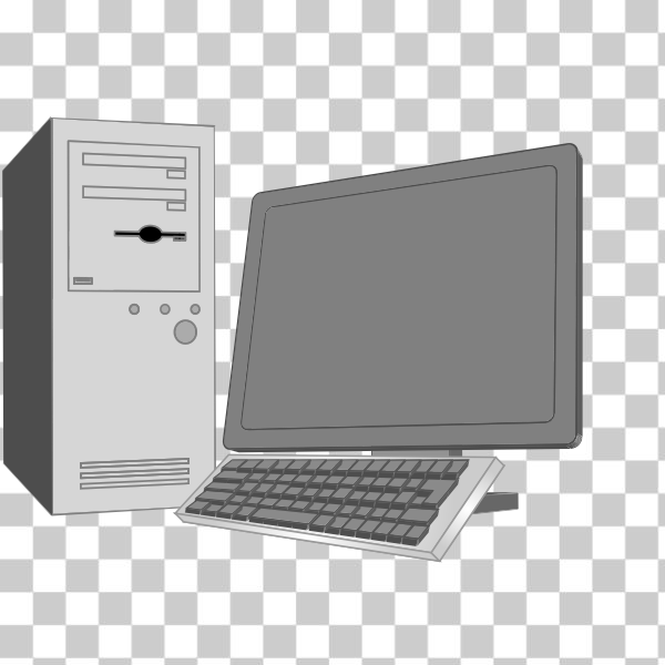 Free: SVG Grayscale desktop computer configuration vector image - nohat.cc