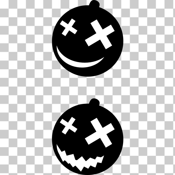 SVG Halloween pumpkins black and white vector clip art