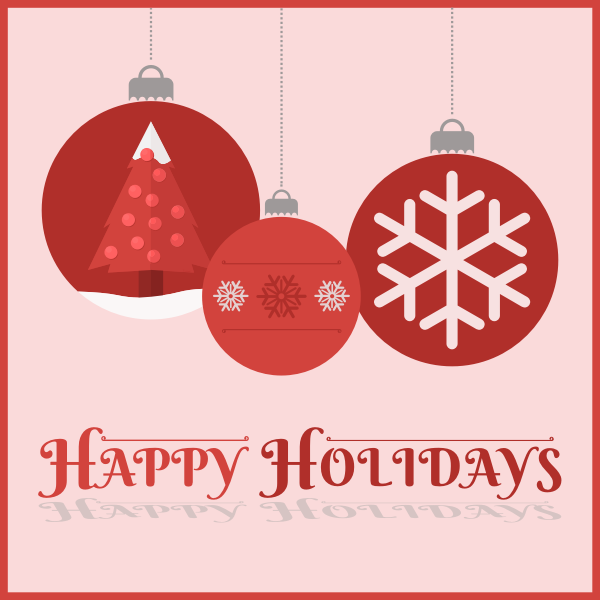 SVG Happy holidays red themed card vector image