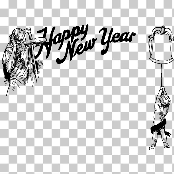 SVG Happy New Year handover illustration