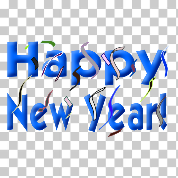 SVG Happy New Year sign vector drawing