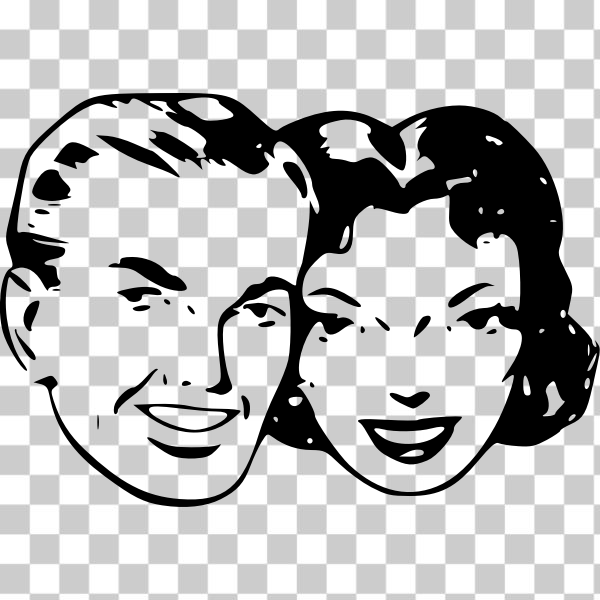 SVG Happy retro couple vector image