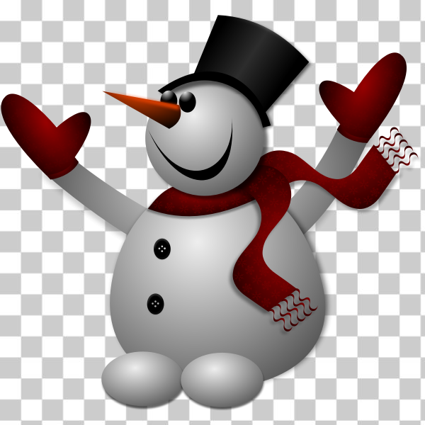 SVG Happy snowman vector drawing