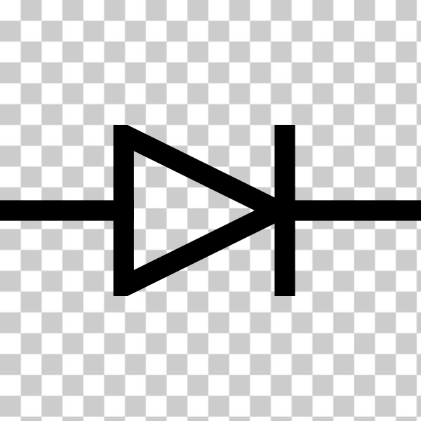 SVG IEC style diode symbol vector drawing