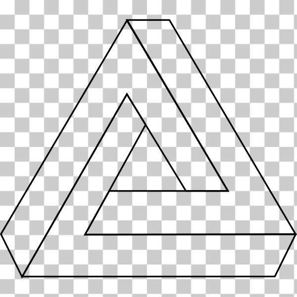 Free: SVG Impossible triangle line art vector illustration - nohat.cc