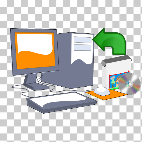 SVG Install computer software CD vector clip art