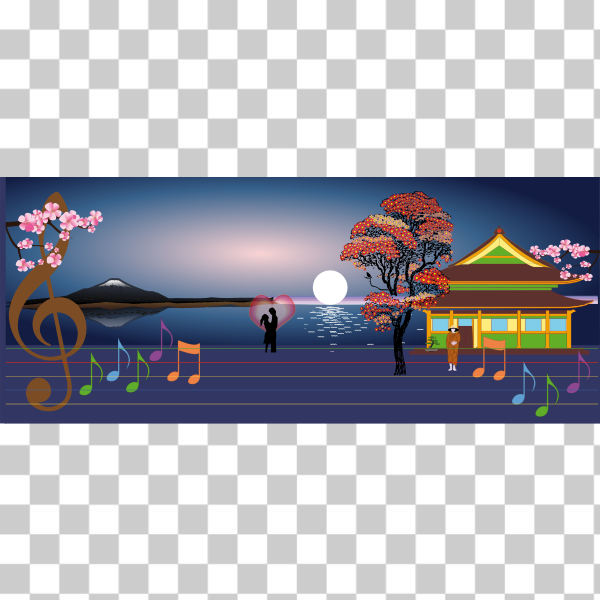 SVG Japan scenery vector image