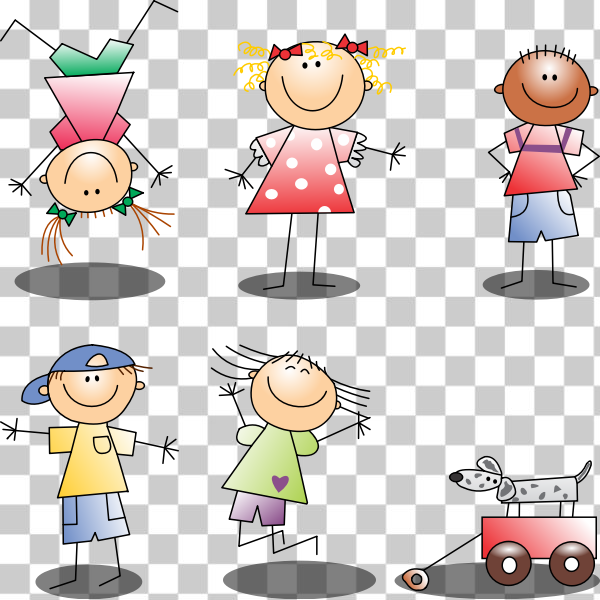 SVG Kids playing drawing