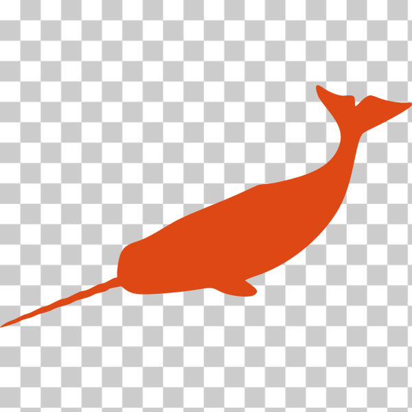 SVG Large narwhal silhouette vector image