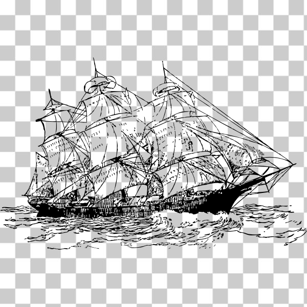SVG Large old sailing ship vector image