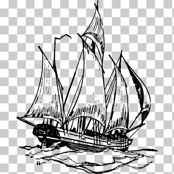 SVG Lugger ship vector image