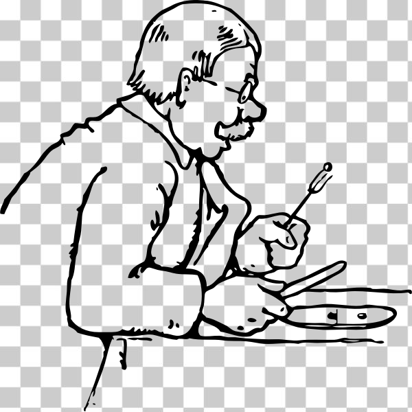 SVG Man eating vector drawing