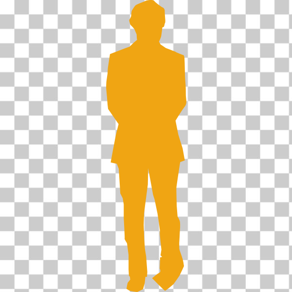 SVG Man in listening pose silhouette vector image