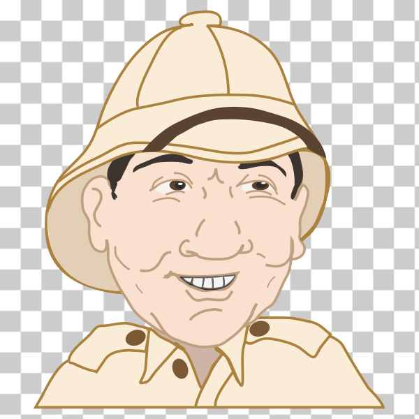 SVG Man with salacot hat vector drawing
