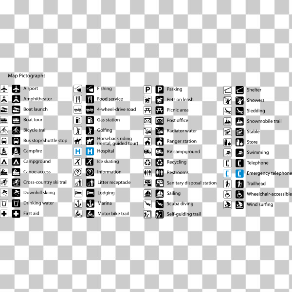 SVG Map signs selection vector image