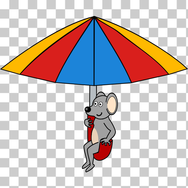 SVG Mouse under umbrella vector clip art