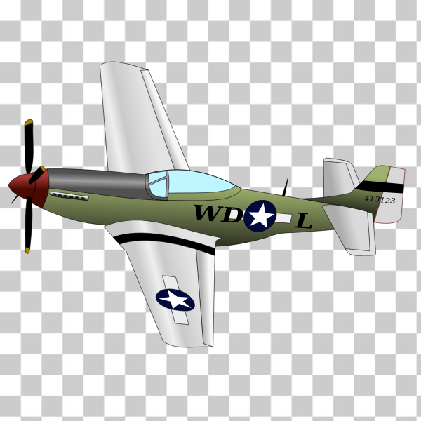 SVG P51 Mustang fighter plane vector image