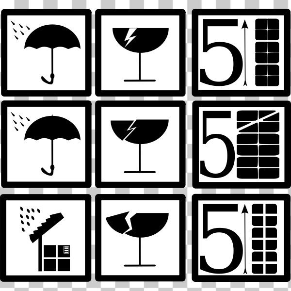 SVG Packaging warning signs vector image