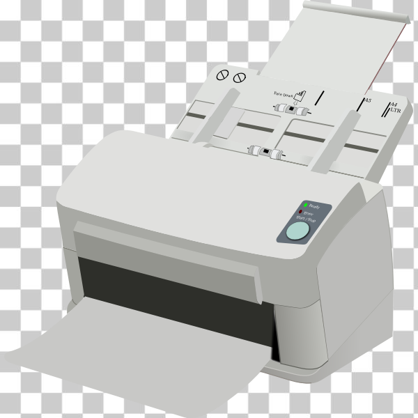 SVG Photorealistic scanner and printer machine vector drawing