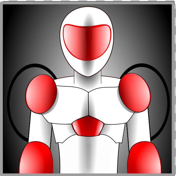 SVG red and grey robot avatar vector illustration