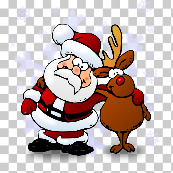 SVG Santa and raindeer color vector illustration