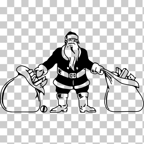 SVG Santa Claus delivering toys vector illustration