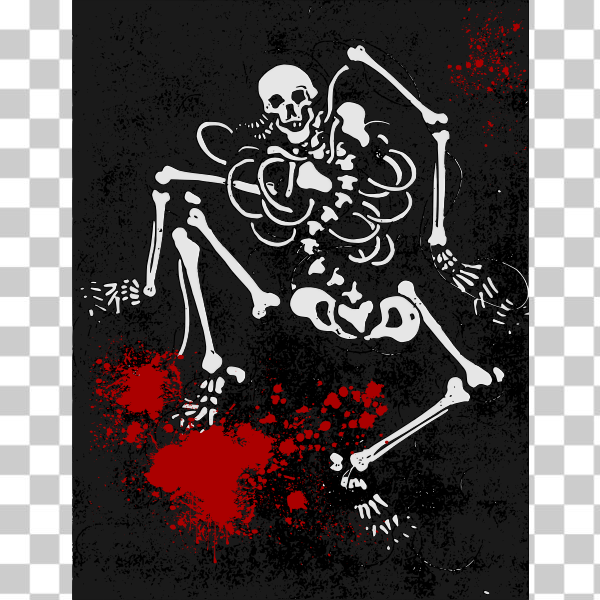 SVG Scary bloody human skeleton vector image