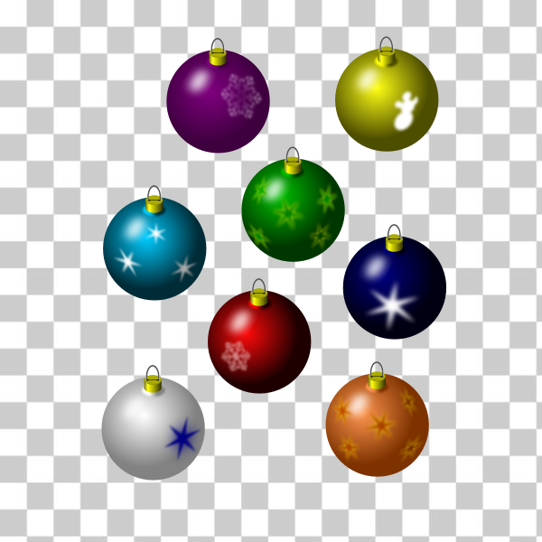SVG Selection of Christmas ornaments vector image