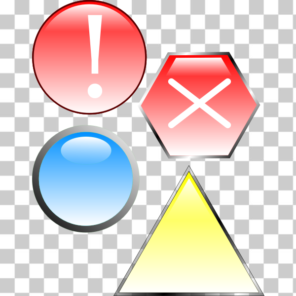 SVG Selection of reflective shapes and signs vector clip art