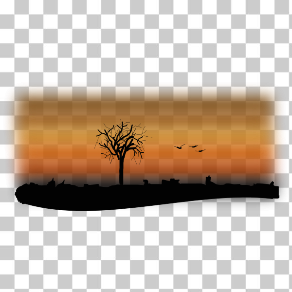 SVG Silhouette vector clip art of fall landsape