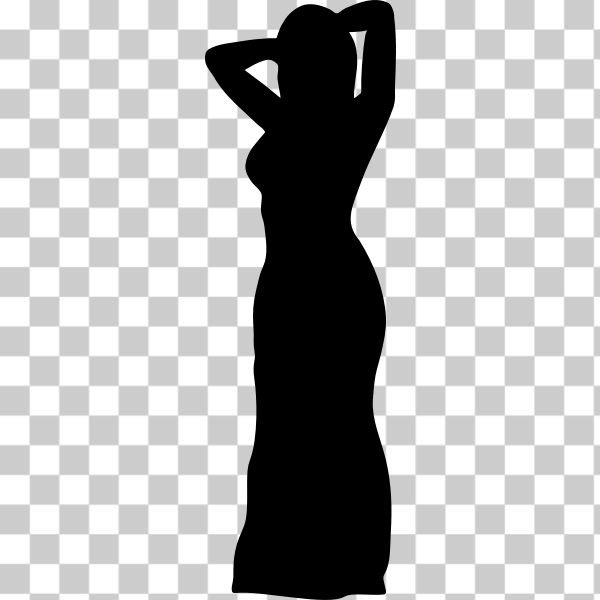 SVG Silhouette vector illustration of lady in dress
