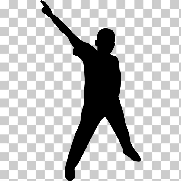 SVG Silhouette vector image of boy dancing