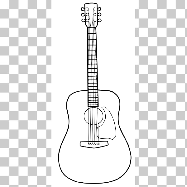 SVG Simple line art vector image of acoustic guitar