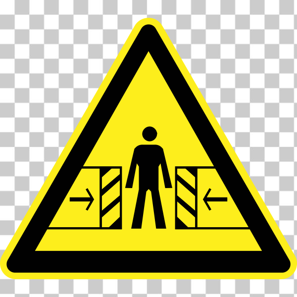 SVG Sliding door hazard warning sign vector image