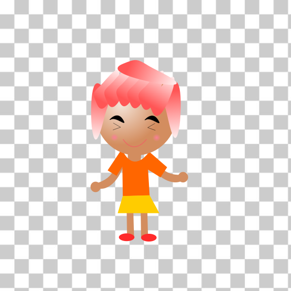 SVG Smiling girl with pink hair