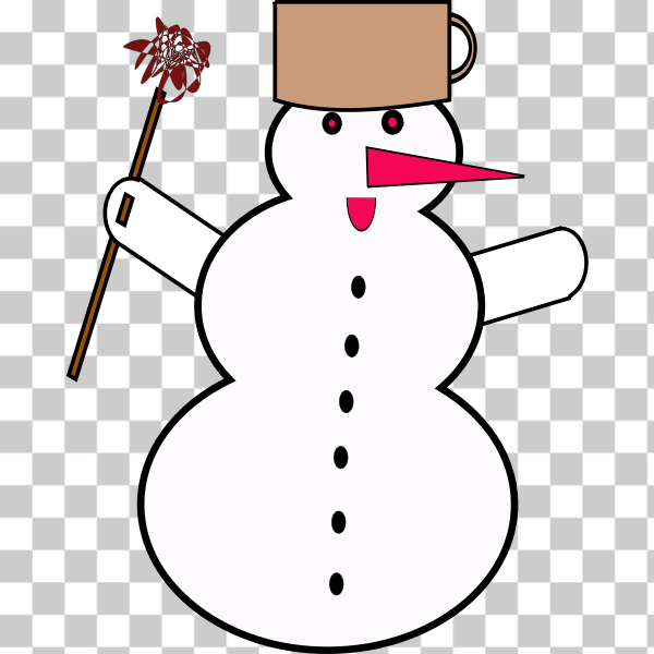 SVG Snowman with pink nose vector image