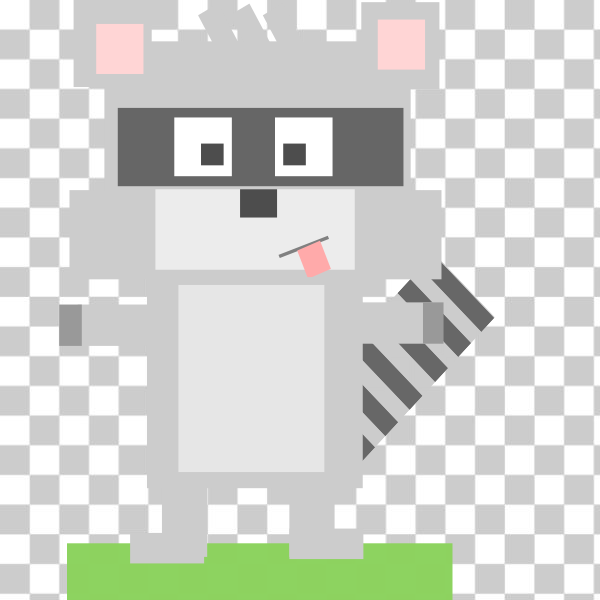 SVG Square animal cartoon raccoon vector illustration