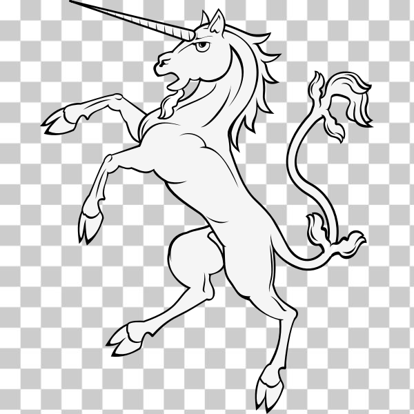 SVG Standing Unicorn Vector Graphics