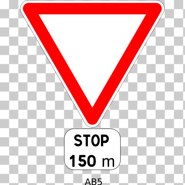 SVG Stop in 150m road sign vector image